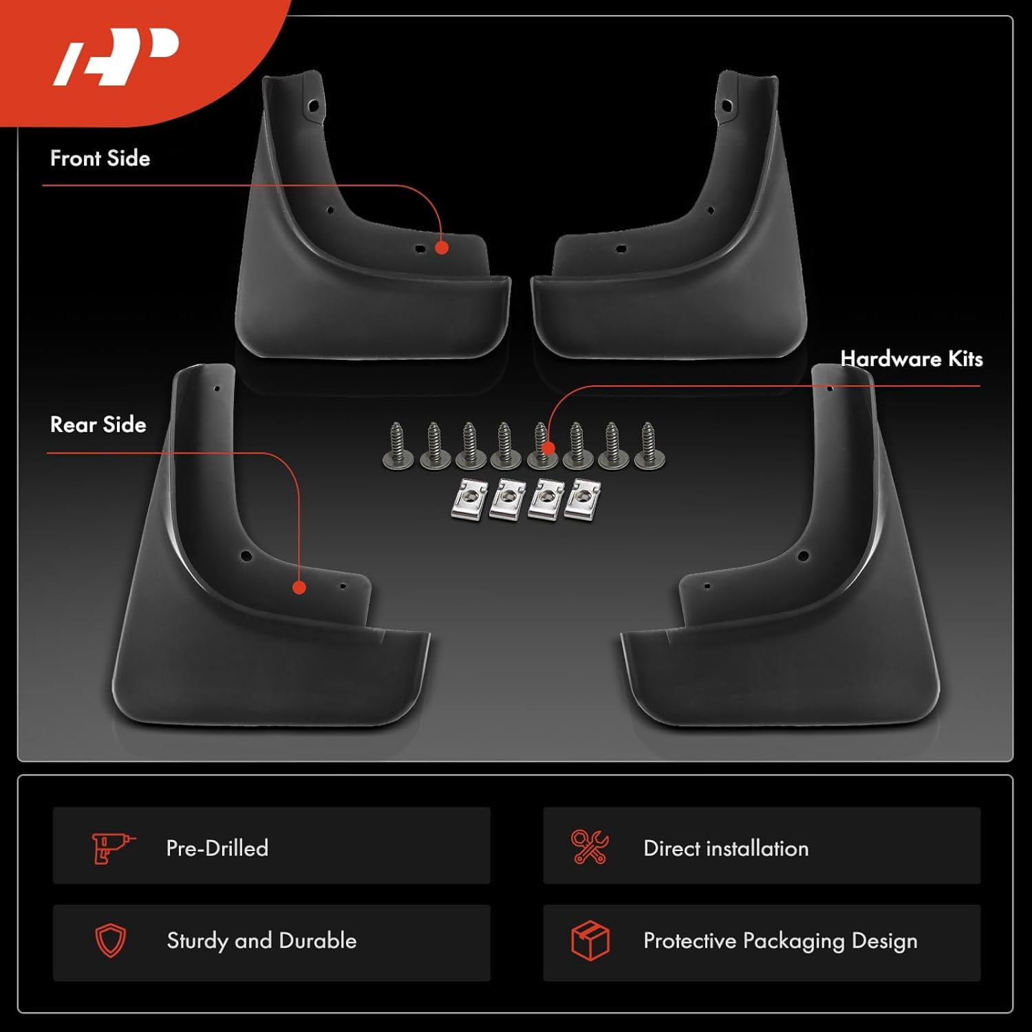 A-Premium Mud Flaps Splash Guards Replacement for Jeep Compass 2017 2018 Sport Utility Front and Rear 4-PC