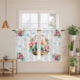 thumbnail image 2 of Easter Eggs Kitchen Curtain for Berdoom Living Room Cafe 54 Inch Length, Blue Floral Basket Leaves Rustic Botanical Tiers Curtains Light Filtering Drapes Window Treatment 2 Panels 52"Wx54"L, 2 of 8