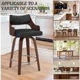 thumbnail image 3 of Dycanpo 26'' Swivel Counter Height Bar Stools Set of 2,Mid-Century Wooden Barstools with Backs for Kitchen Restaurant,Black, 3 of 8