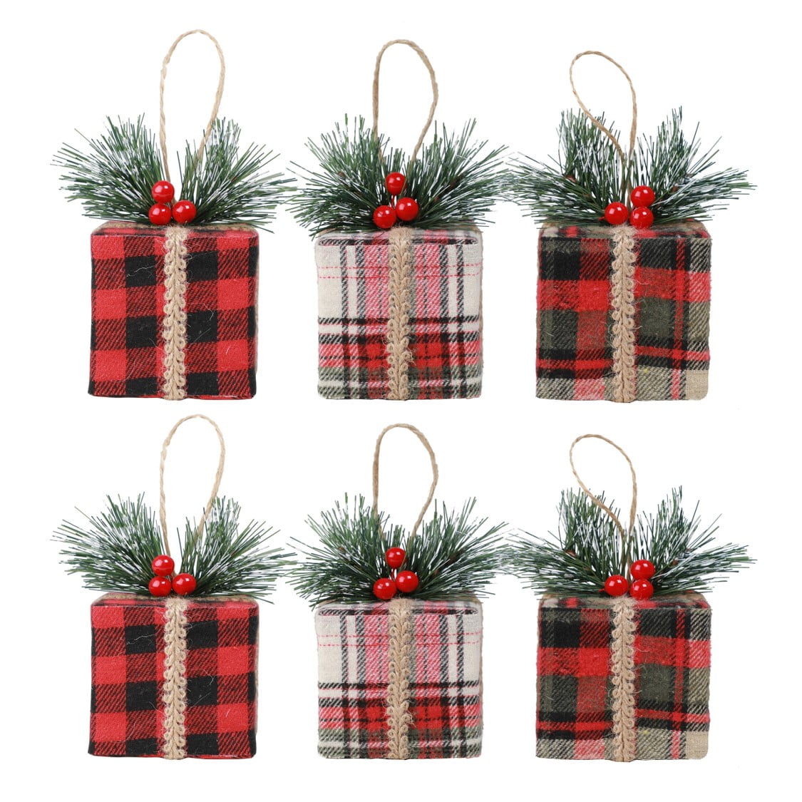 2 SETS OF 6 SANTA BAUBLES in GIFT BOXES