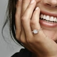 thumbnail image 2 of Pandora Anillo con Halo Cuadrado Brillante: Oro Rosa para Mujer, Apilable O en Capas, Rosa Chapada en Oro Rosa de 14 K con Circonita Cúbica, Talla 7.5, sin Caja de obsequio., 2 of 6