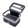 thumbnail image 5 of Impressions Vanity Santorini Train Case with Brush Holder, Durable Zippered Travel Case (Black), 5 of 5