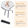thumbnail image 5 of Hi loPres 47" Tempered Glass & MDF Composite Tabletop Dining Table, Modern White Faux Marble Kitchen Table with Black Metal Legs for Small Spaces and Apartments, 5 of 8