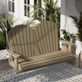 thumbnail image 3 of Wildridge Heritage Porch Swing, Weathered Wood - Outdoor Weather Resistant Recycled Plastic Furniture for Patio, 3 of 4