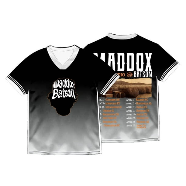 Maddox Batson Road To Indio Tour Merch Camiseta con cuello en V Camisetas de manga corta de moda unisex de verano,Style 2,L