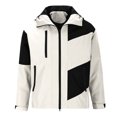 thumbnail image 6 of Windbreaker Men Windbreaker Front-Zip Jacket Multi Pocket Jacket Casual Three Proof Fashionable Splicing Outdoor Couple Jacket White XL, 6 of 7