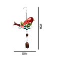 thumbnail image 3 of LHWEN Chimes Decor Courtyard Indoor 2PCS Decoration Garden Wind Outdoor Glass Bird Decoration & Hangs Gentle Musical Tones Hand Painted Metal Stained Glass Front Porch Patio Garden Artwork Listening, 3 of 8