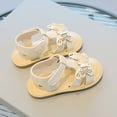 thumbnail image 4 of Juebong Sandals for Baby Girls Clearance Kids Girls Strappy Sandal Open Toe Summer PU leather Sandal Slip On Princess Flat Sandals Flower Shoes for Kids Size 0-12 Years, 4 of 5