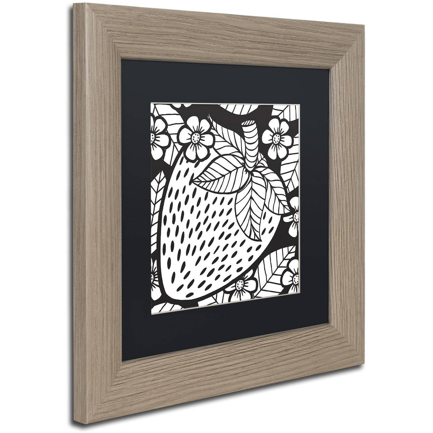 Trademark Fine Art "Strawberry" Canvas Art by Hello Angel, Black Matte, Birch Frame