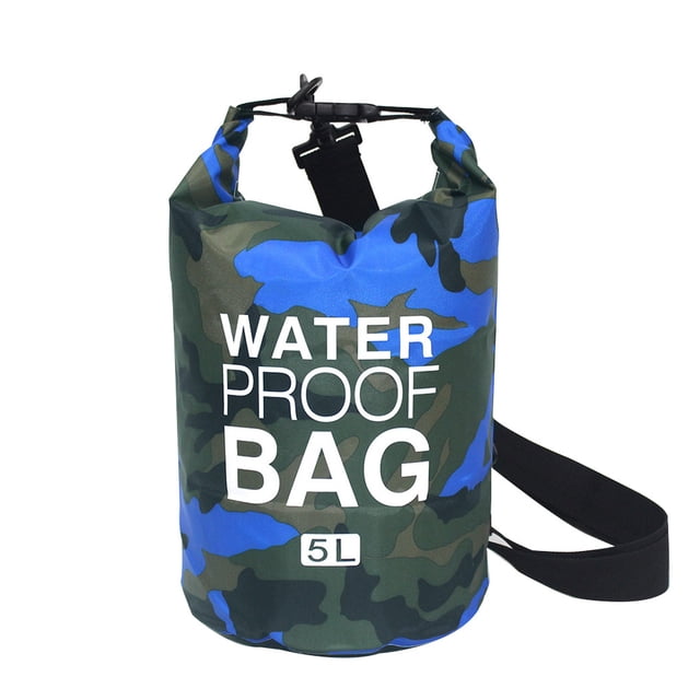Sonducket Bolsa de natación impermeable de 15/20L/30L, de saco seco, colores de camuflaje, pesca, canotaje, kayak, almacenamiento, bolsa de Deportes acuáticos Camuflaje Azul 19 x 40 cm Sonducket OD1303-08B