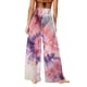 thumbnail image 3 of Pantalones de playa de gasa ligeros para mujer con protección solar, pantalones anchos de estilo bohemio estampados, blusa para mujer, 3 of 7
