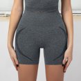 thumbnail image 3 of Gibobby Pantalones deportivos Pantalones de punto para correr de yoga Levantamiento de cadera Ajuste físico Pantalones deportivos Secado y caderas Pantalones cortos de mujer r(Gris， S), 3 of 5