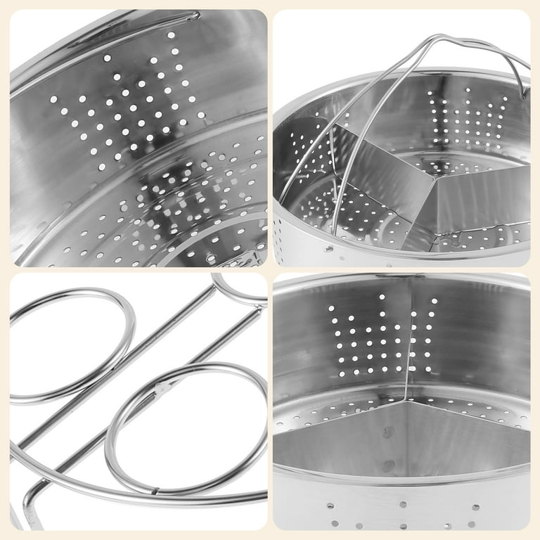 Jytue Stainless Steel Steamer Basket with Egg Steam Rack Trivet Compatible with Instant Pot 5,6 qt Electric Pressure Cooker Fast Steaming Grid Basket