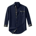 thumbnail image 6 of USNSM Men's Hawaiian Shirt Linen Long Sleeve Regular Fit Collar Button Down Shirt Casual Print Shirts with Pocket Blue XL, 6 of 6