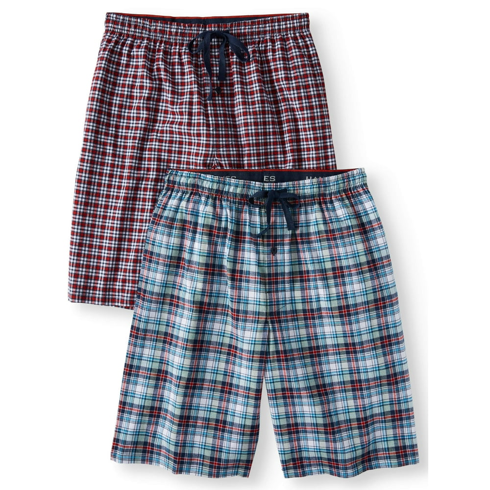 Hanes - Hanes Men's Big and Tall 2-pack Stretch Woven Tagless Sleep short - Walmart.com