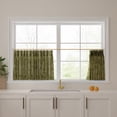 thumbnail image 2 of TWOPAGES Light Filtering Pinch Pleated Print Cafe Curtains for Kitchen Small Windows, 2 Panels, 34"x24", Ivy Brown, 2 of 5