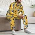 thumbnail image 7 of Naloa Blue Striped Sunflower Men’s Pajamas Set - Long Sleeve Button Down Sleep Shirt and Pajama Bottoms Sleepwear Set-XX-Large, 7 of 7