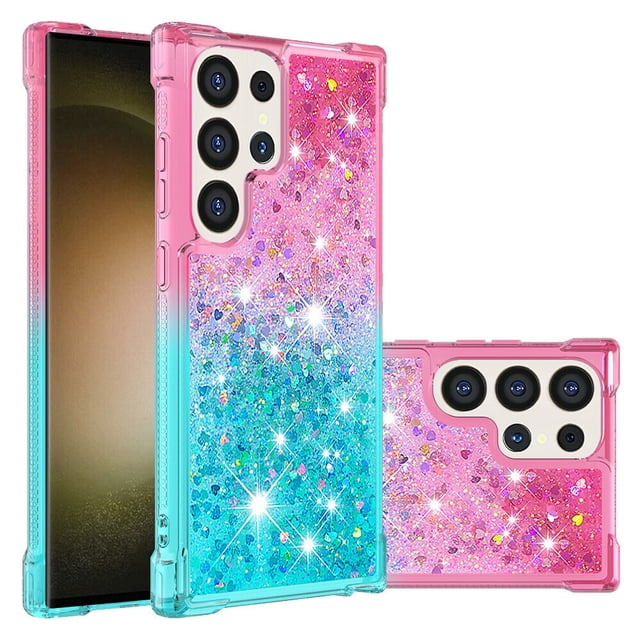 Funda para Samsung Galaxy S24 Ultra 5G Transparente con Brillos Carcasa Protectora Antigolpes con Glitter Brillante