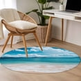 thumbnail image 4 of Round Rugs 4Ft, Coastal Beach Round Area Rug Washable Indoor Throw Carpet, Blue Ocean Summer Sand Mountain Shore Soft Non Slip Circle Rug for Kitchen Nursery Room Home Decor Aesthetic, 4 of 8
