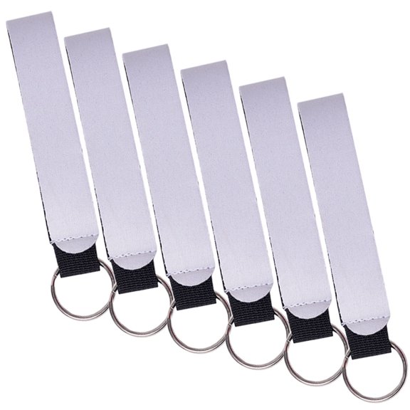 6Pcs Sublimation Blank Wrist Lanyard for Keychain Neoprene DIY Lanyard Heat Transfer Wrist Lanyard