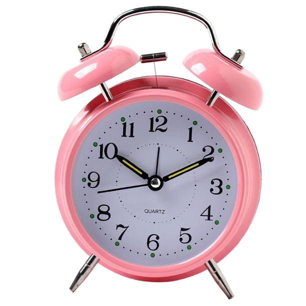 Reloj Despertador con Campana, Reloj con de , Lectura , Temporizador de Alto Decibelio, Relojes de Viaje Rosado Baoblaze Reloj despertador