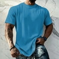 thumbnail image 2 of JULMCOMO Men's Shirts Solid Crew Neck Short Sleeve Soft Comfy Summer T Shirt Loose Fit Breathable Casual Classic Tees Purple 4XL, 2 of 5