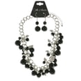 thumbnail image 2 of Mi Amore Leaves Adjustable Necklace-Earring-Set Silver-Tone & Black, 2 of 3