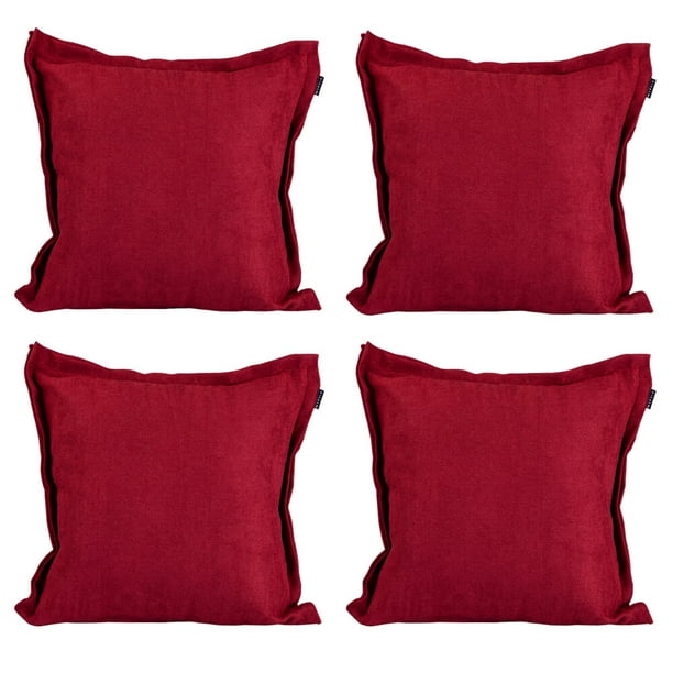 Cojin Decorativo Cuadrado Set de 4 Red Rojo
