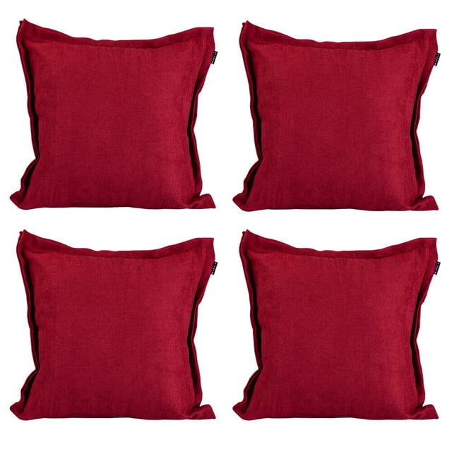 Cojin Decorativo Cuadrado Set de 4 Red Rojo