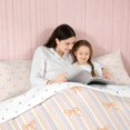 thumbnail image 4 of Erosebridal Line Art Bow Stripe Full Size Comforter Sets for Girls, Minimalist Girly Ditsy Print Bedding Comforter Set, Reversible 3 Pieces 1 Comforter and 2 Pillowcases, 4 of 6