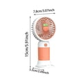 thumbnail image 2 of 2-in-1 USB Rechargeable Handheld Mini Fan with Detachable Base & Phone Holder, 3 Speed 300mAh Quiet Pocket Portable Fan for Travel Camping Office Summer Gift, 2 of 5