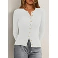 thumbnail image 5 of PRETTYGARDEN Womens Fall Cardigan Sweaters Lightweight Long Sleeve Button up Ribbed Knit Tops Winter Fashion Clothes, 5 of 10