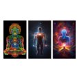 thumbnail image 2 of Designart "Iridescent Rainbow Awakening II" Robot Wall Art Set Of 3 - Modern Multicolor Canvas Set For Living Room Decor, 2 of 6