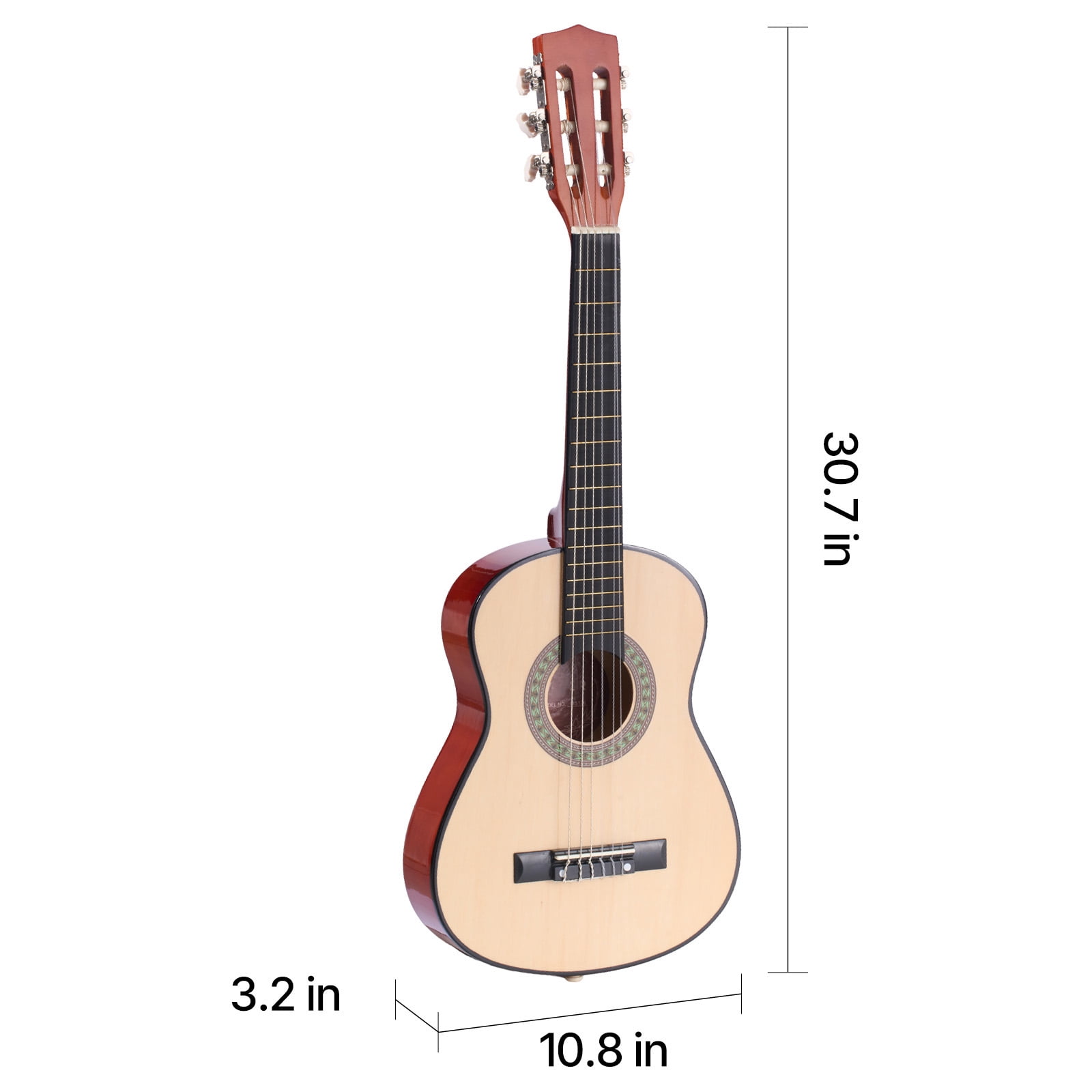 KFFKFF 30-Inch Classical Guitar Starter Set, Wooden Acoustic Guitar for Beginners, Includes Nylon Strings, Carry Bag, Strap, Tuner, Spare Strings, Picks, and Capo, Ideal for Kids, Teens, and Students