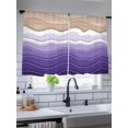 thumbnail image 5 of Sheer Curtains 54 Inch Length 2 Panels Set for Kitchen, Purple Ombre Stripe Semi Sheer Curtains for Windows, Abstract Summer Beach Coastal Voile Window Treatments Rod Pocket Curtain, 5 of 7