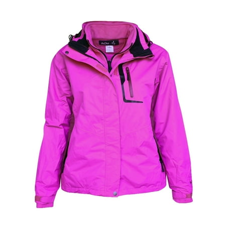 Pulse Women's 3in1 Denver Ski Snow Jacket Coat, Pink,