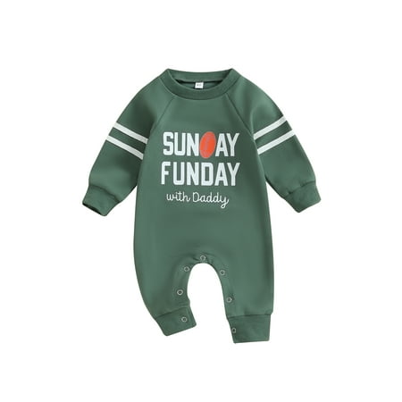

Meihuid Baby Jumpsuit Casual Long Sleeve Letter/Cheese/Football Print Romper