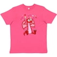 thumbnail image 3 of Inktastic Happy Valentine Cute Red Cartoon Dragon with Hearts Youth T-Shirt, 3 of 5
