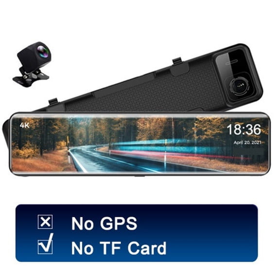 Car DVR Rear View Mirror Recorder 4K Video 12 Inch Dash Cam GPS Track 415 Ultra HD 3840*2160P Camera ,High Volume Speakers