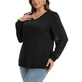 thumbnail image 2 of Daystry Womens Plus Size Blouses for Women Dressy Lace Long Sleeve Shirts Casual V Neck Tunic Tops, 2 of 8