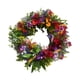 thumbnail image 1 of Corona floral para puerta, guirnalda de hojas verdes, guirnalda de flores artificiales para primavera 40cm, 1 of 9