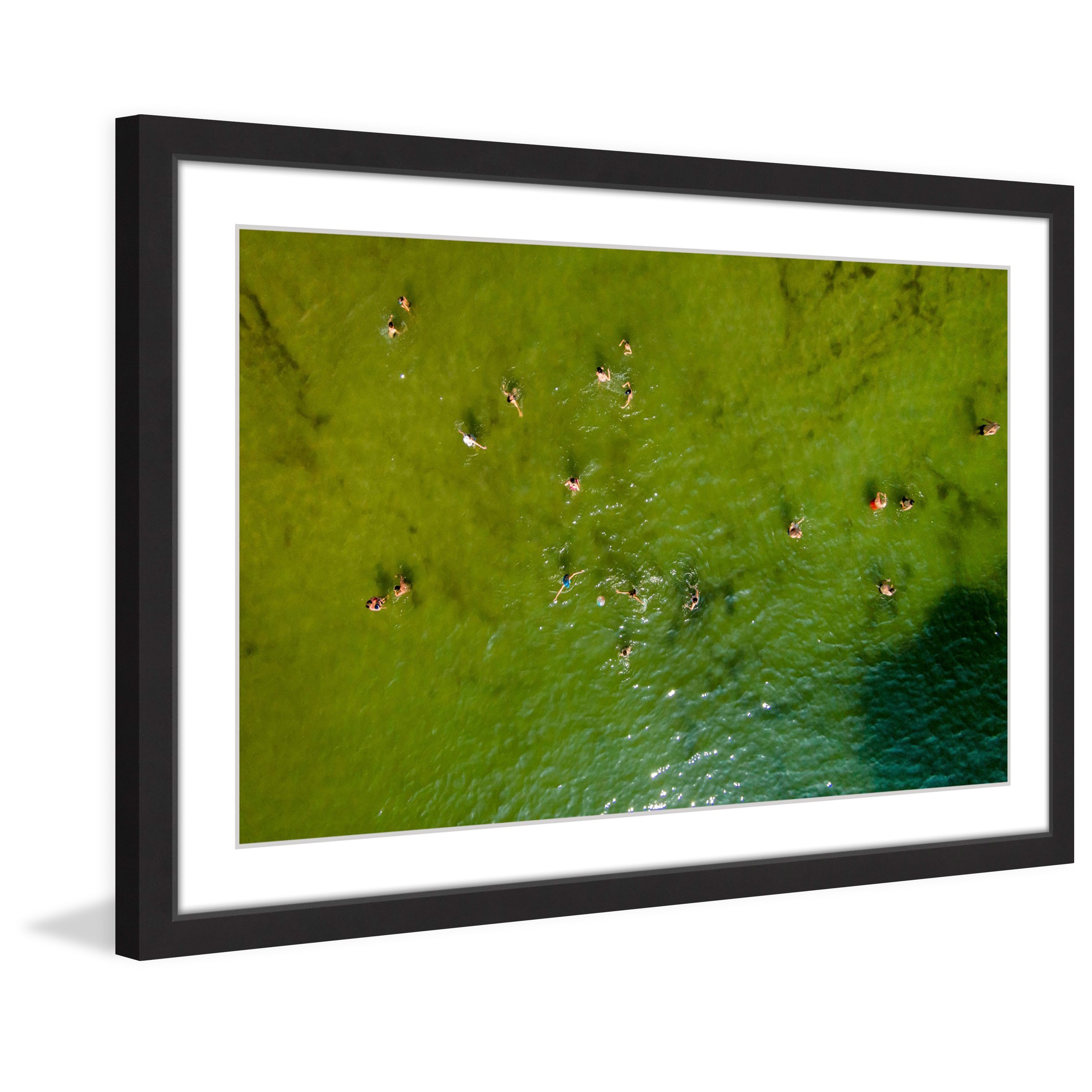 Marmont Hill "Green Water" By Karolis Janulis Framed Painting Art Print, 36.0" x 1.5"