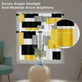 thumbnail image 3 of Yellow Kitchen Curtains Black Grey Window Curtains Valance and Tier Set of 3, White Modern Rod Pocket Short Tier Curtain, Abstract Art Small Cafe Curtains for Kitchen Decor 52" x 24", 3 of 6