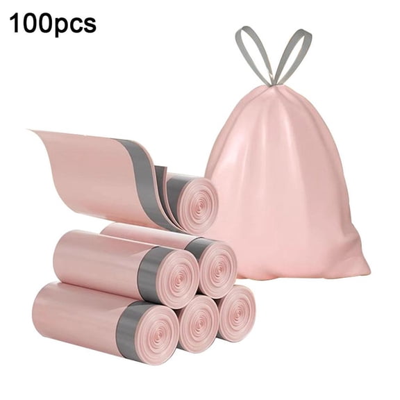 Drawstring Trash Bags 100pcs Garbage Bags Heavy Duty I7G2