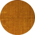 thumbnail image 1 of Ahgly Company Machine Washable Indoor Round Abstract Yellow Modern Area Rugs, 3' Round, 1 of 4