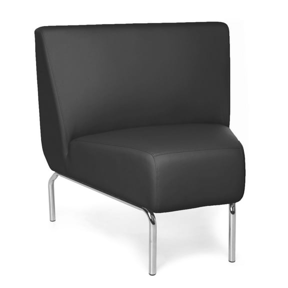 OFM Model 3045 Polyurethane Armless Modular 45 Degree Lounge Chair, Black