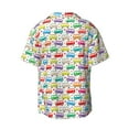 thumbnail image 6 of Lsque Colorful Bus print Men's Cuban Collar Short Sleeve Shirt Summer Beachwear Casual Button Down Fashionable Vacation Leisure Shirt-Medium, 6 of 7