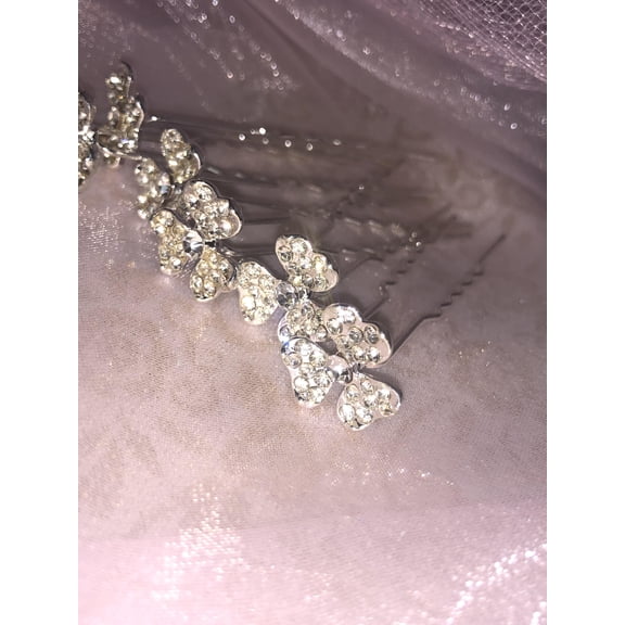 Charmed Wedding Bridal 3 Leaves Clover Crystal Hair Pins Bridesmaid Jewelry 3/4"; 36pcs