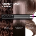 thumbnail image 3 of Plancha para el cabello, plancha y cepillo para alisar el cabello 2 en 1, turmalina de cerámica alisa y riza con temperatura ajustable, voltaje dual, calentamiento instantáneo Namotu CZMR-HQ233, 3 of 7