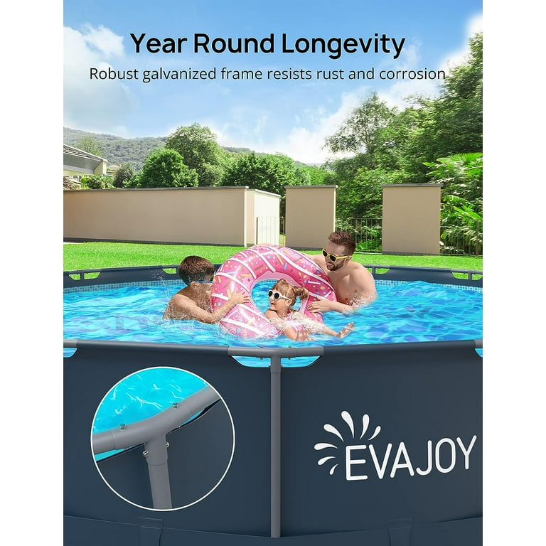 EVAJOY 18ft x 52in Metal Frame Pool Set:Complete above ground pool